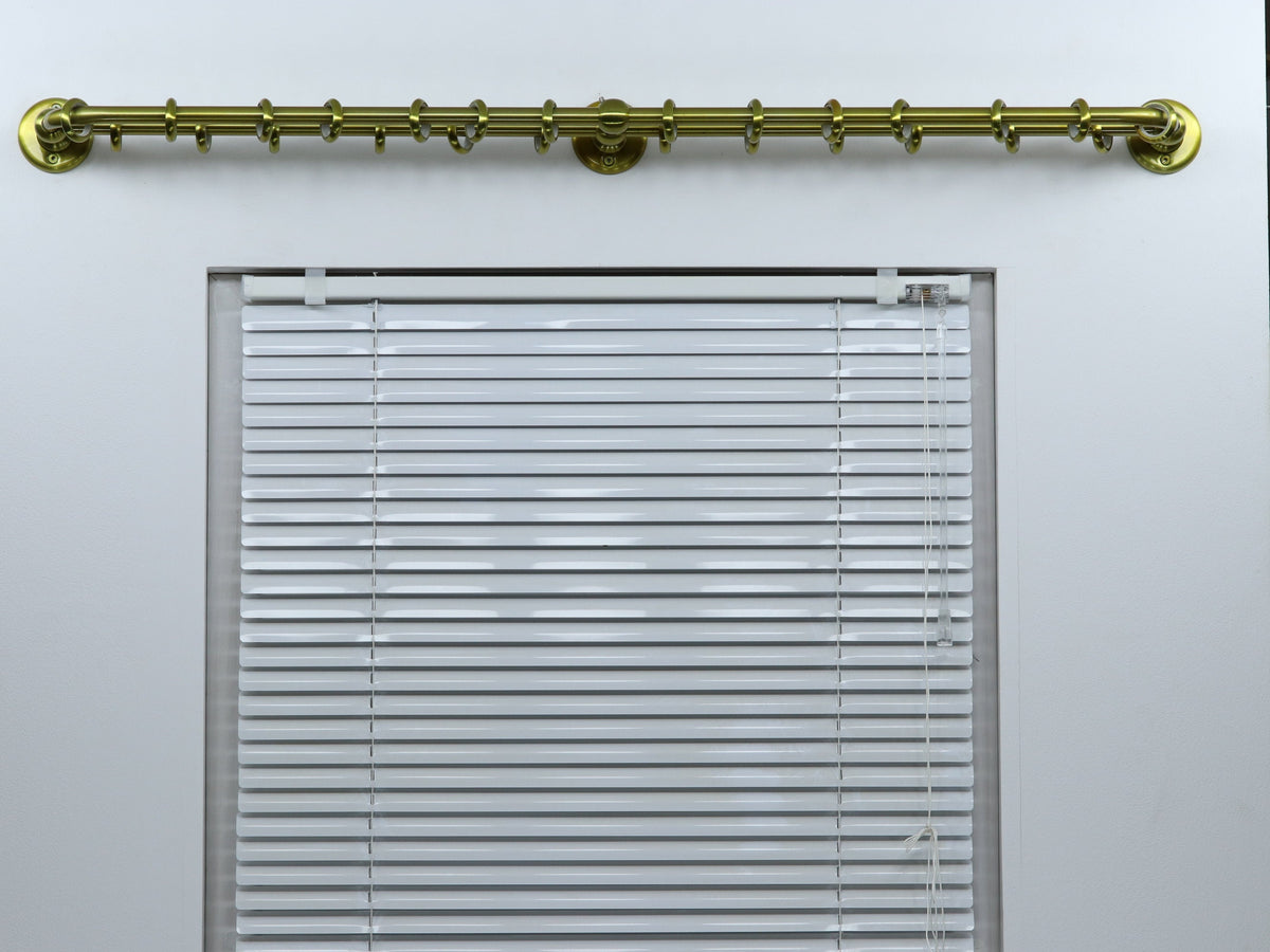 Double Blackout Curtain Rod(16 mm), French Style Finish for Window with Steel Rings Hooks, Wall Mounting