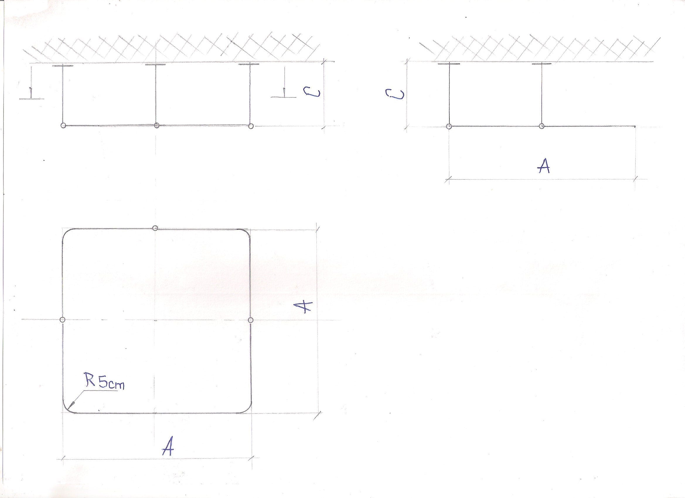 Square Shaped 360 degrees Shower Curtain Rod for Bathroom, Fitting and Dressing room with Ceiling Brackets