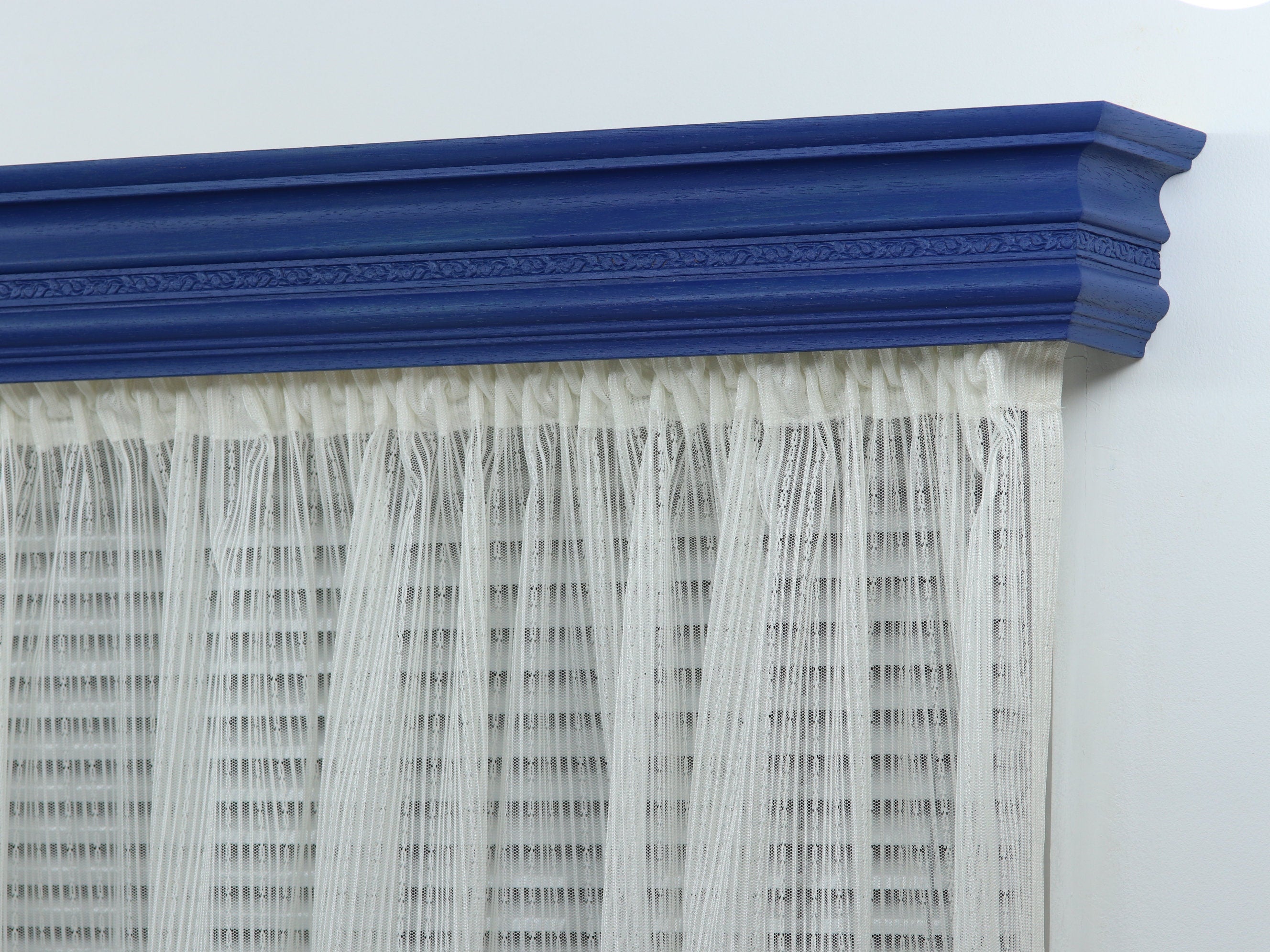 Single Window Cornice & Rail, Wooden Window Valance with Rail, Farmhouse Cornice, Cornice Board, Wall Montage, Color by Benjamin Moore