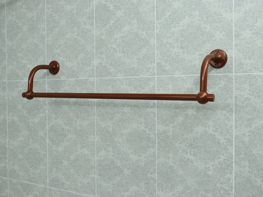 U Shaped Shower Towel Rack and Hanger, Single Rod and Curved Brackets- 22 millimeters thick