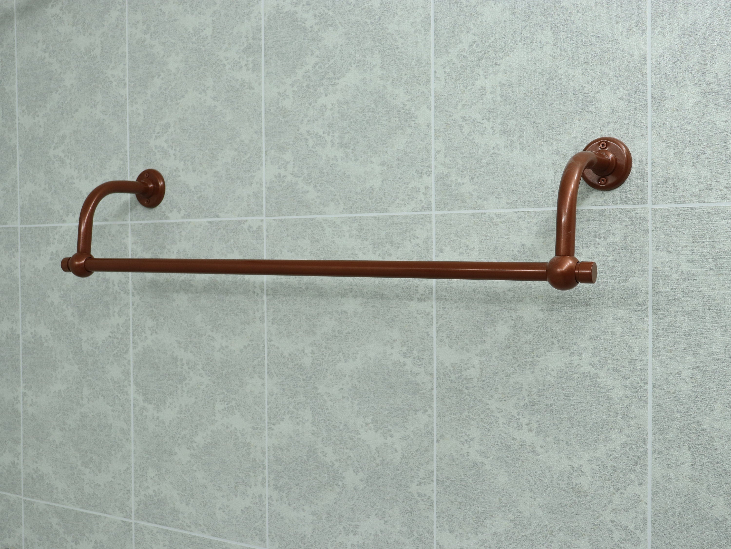 U Shaped Shower Towel Rack and Hanger, Single Rod and Curved Brackets- 22 millimeters thick