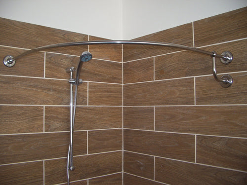 Curved Corner Shower Curtain Rod for Bathroom, Fitting and Dressing rooms, for Wall Mounting