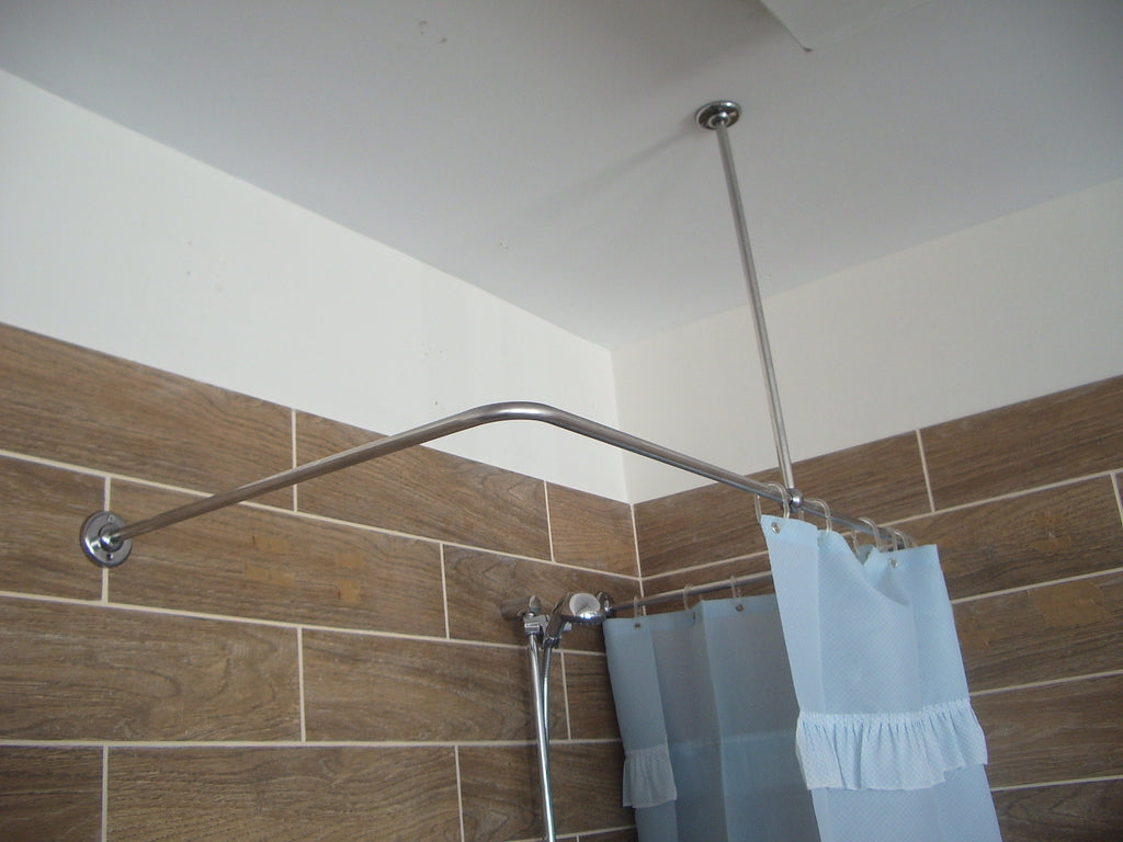 U Shaped Shower Curtain Rod for Bathroom, Fitting and Dressing room for Wall & Ceiling Mounting at Custom Size