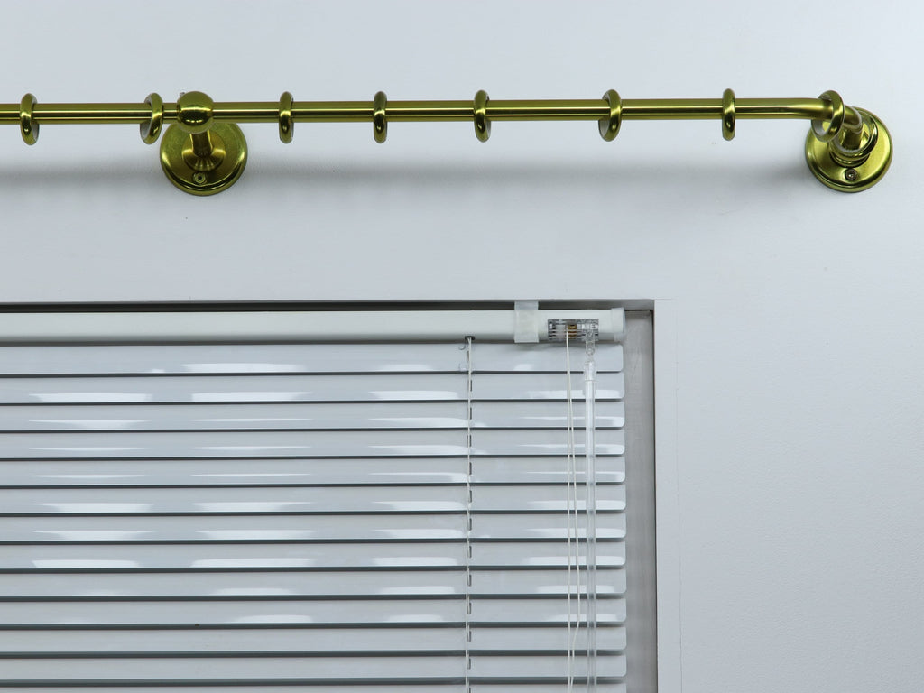 Single Blackout Curtain Rod(16 mm), French Style Finish for Window with Steel Rings and Hooks, Wall Mounting