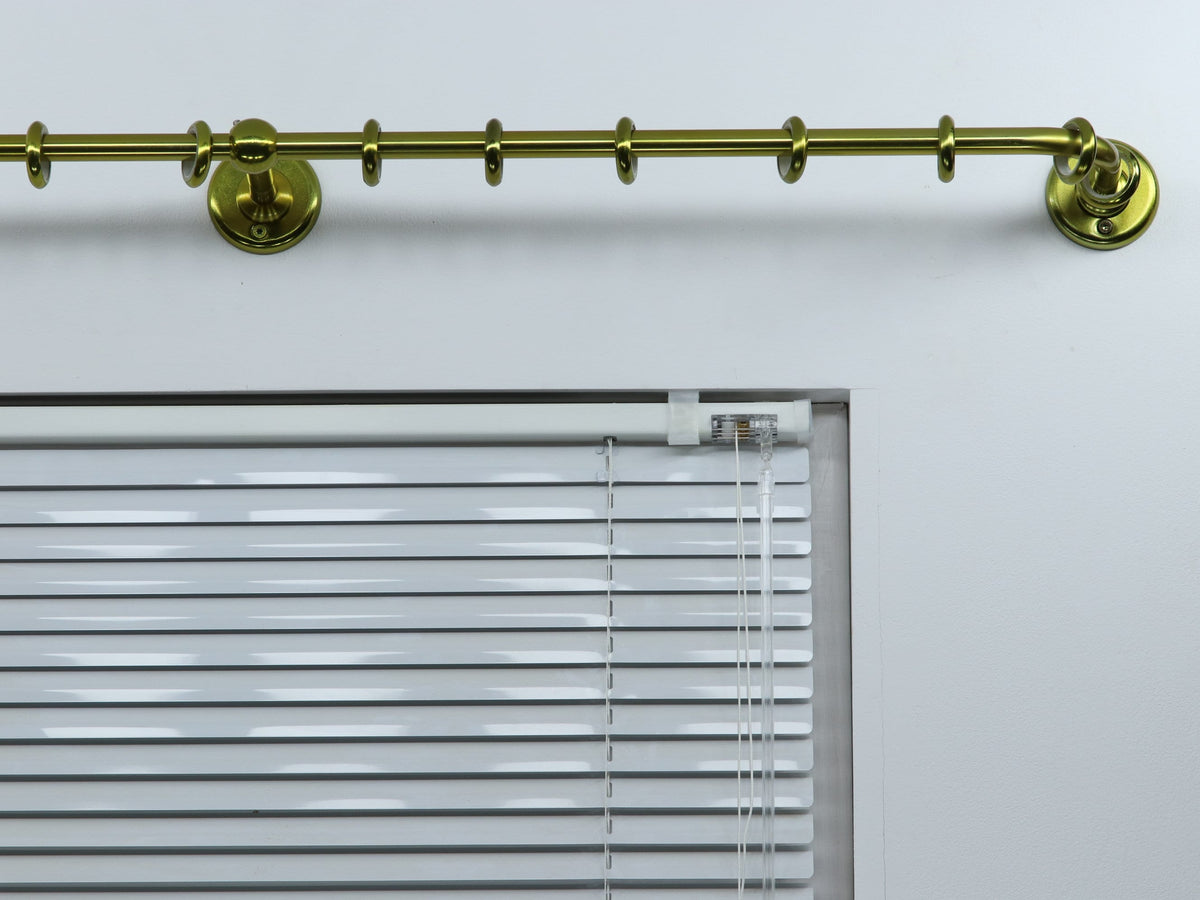 Single Blackout Curtain Rod(16 mm), French Style Finish for Window with Steel Rings and Hooks, Wall Mounting