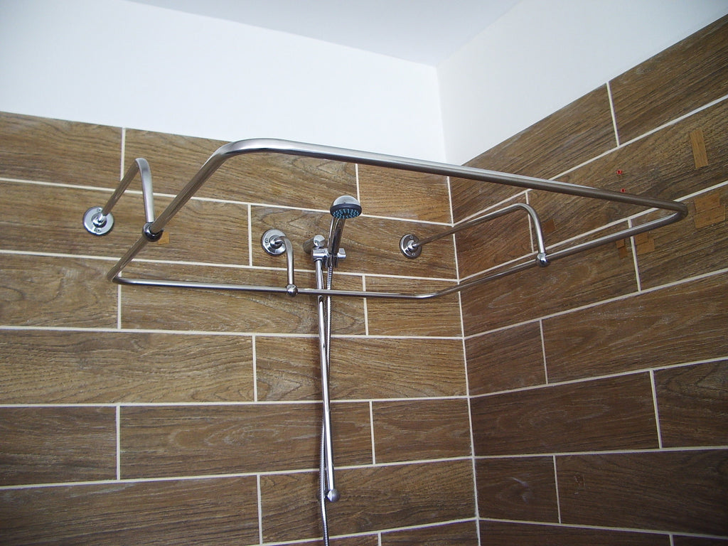 Square Shaped 360 degrees Shower Curtain Rod for Bathroom, Fitting and Dressing room with Wall Brackets