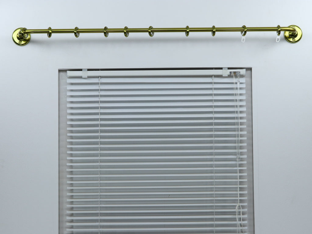 Single Blackout Curtain Rod(16 mm), French Style Finish for Window with Steel Rings and Hooks, Wall Mounting