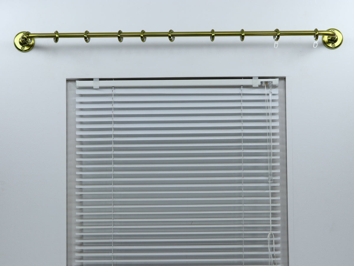 Single Blackout Curtain Rod(16 mm), French Style Finish for Window with Steel Rings and Hooks, Wall Mounting