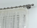 Single Curtain Rod for Window with Steel Rings and Hooks, Standard Wall Brackets and Ball Ends