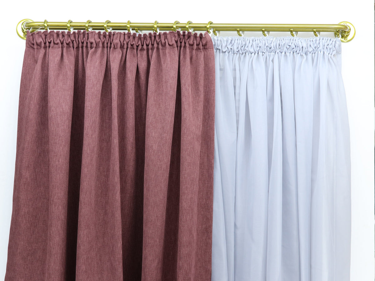 Double Blackout Curtain Rod(16 mm), French Style Finish for Window with Steel Rings Hooks, Wall Mounting