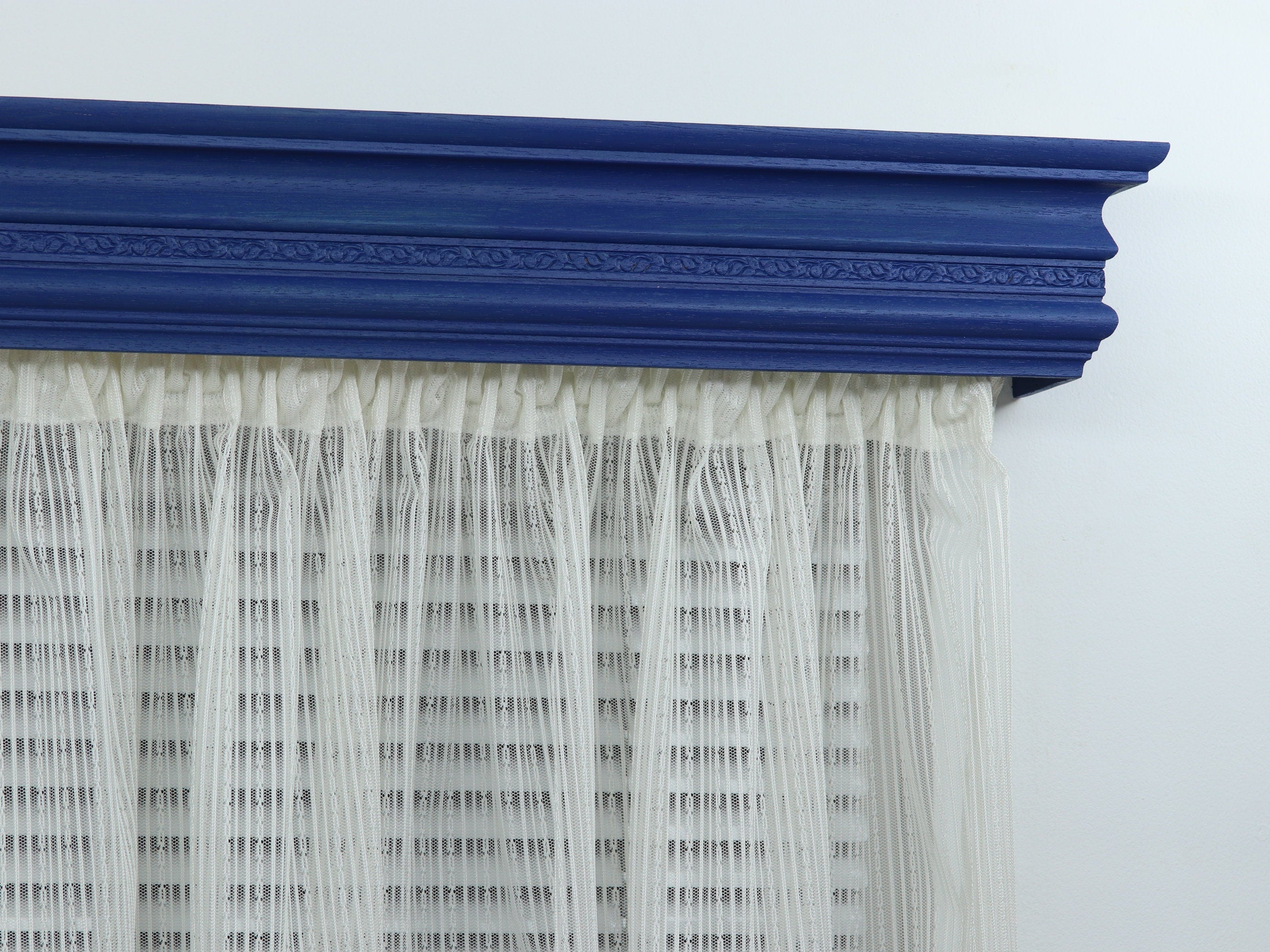 Single Window Cornice & Rail, Wooden Window Valance with Rail, Farmhouse Cornice, Cornice Board, Wall Montage, Color by Benjamin Moore