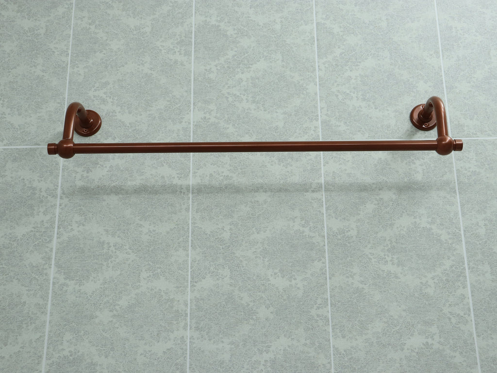 U Shaped Shower Towel Rack and Hanger, Single Rod and Curved Brackets- 22 millimeters thick