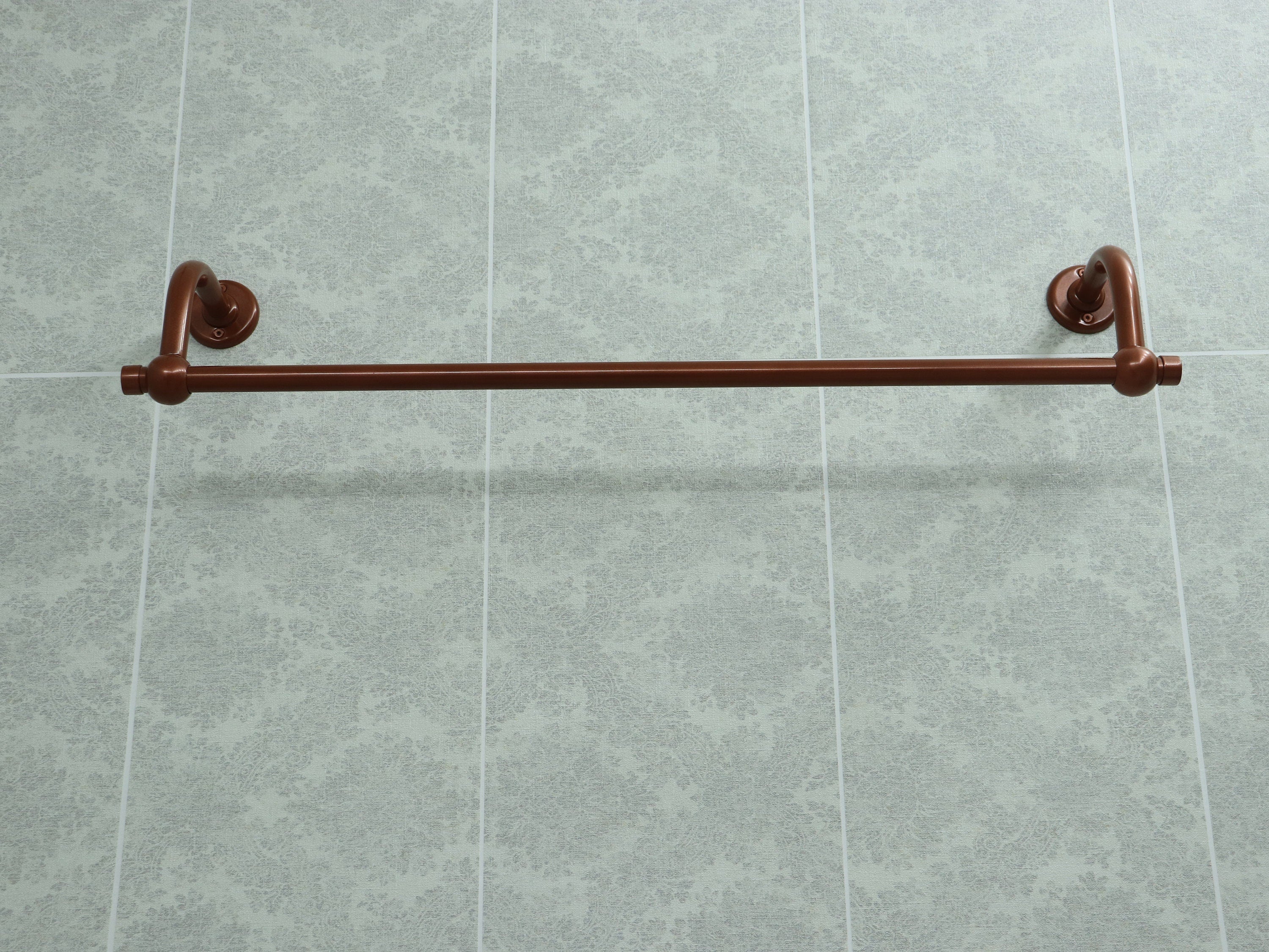 U Shaped Shower Towel Rack and Hanger, Single Rod and Curved Brackets- 22 millimeters thick