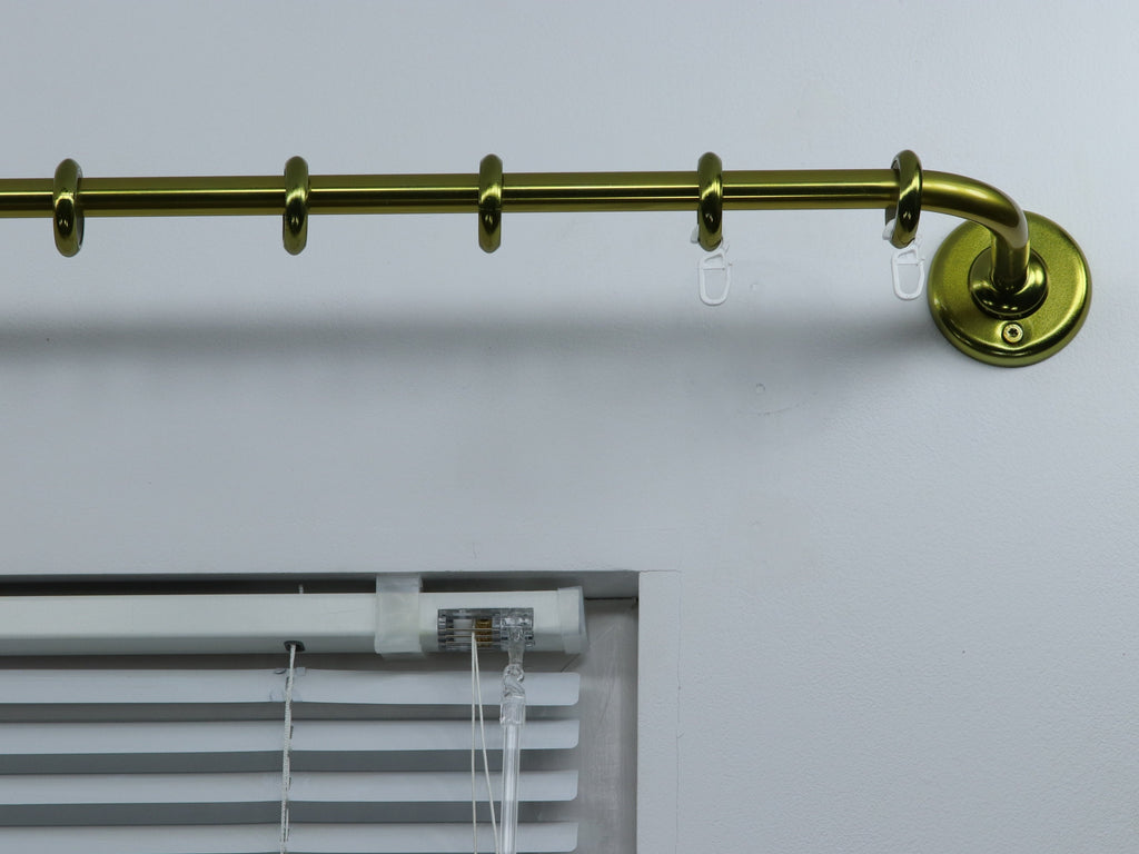 Single Blackout Curtain Rod(16 mm), French Style Finish for Window with Steel Rings and Hooks, Wall Mounting
