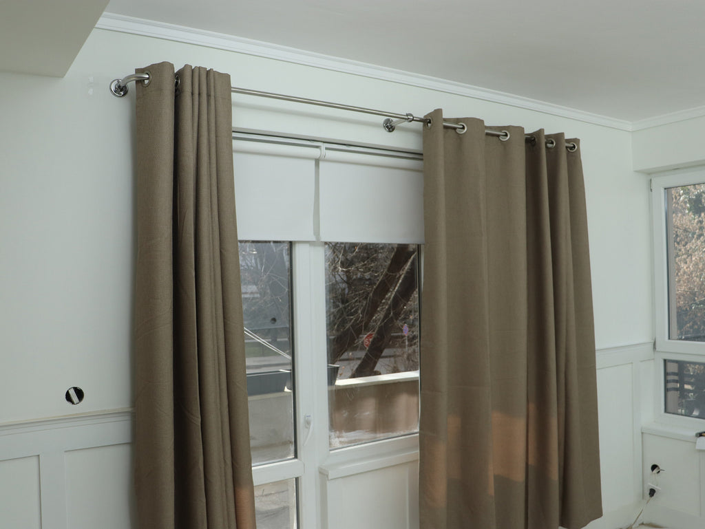 Single Blackout Curtain Rod(22mm), French Style Finish for Window, Wall Mounting