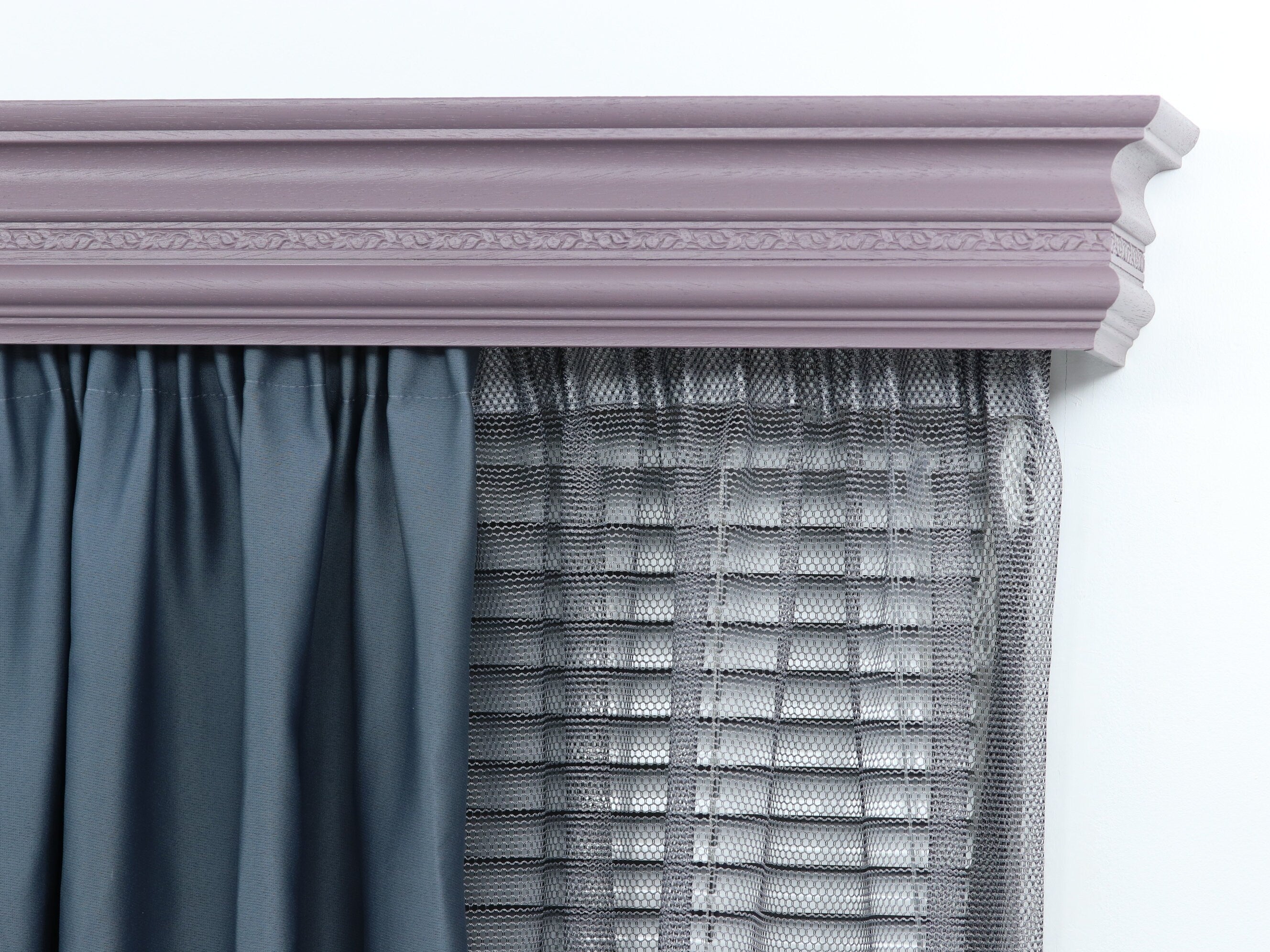 Double Window Cornice & Rail, Wooden Window Valance with Rail, Farmhouse Cornice, Cornice Board, Wall Montage, Color by Benjamin Moore