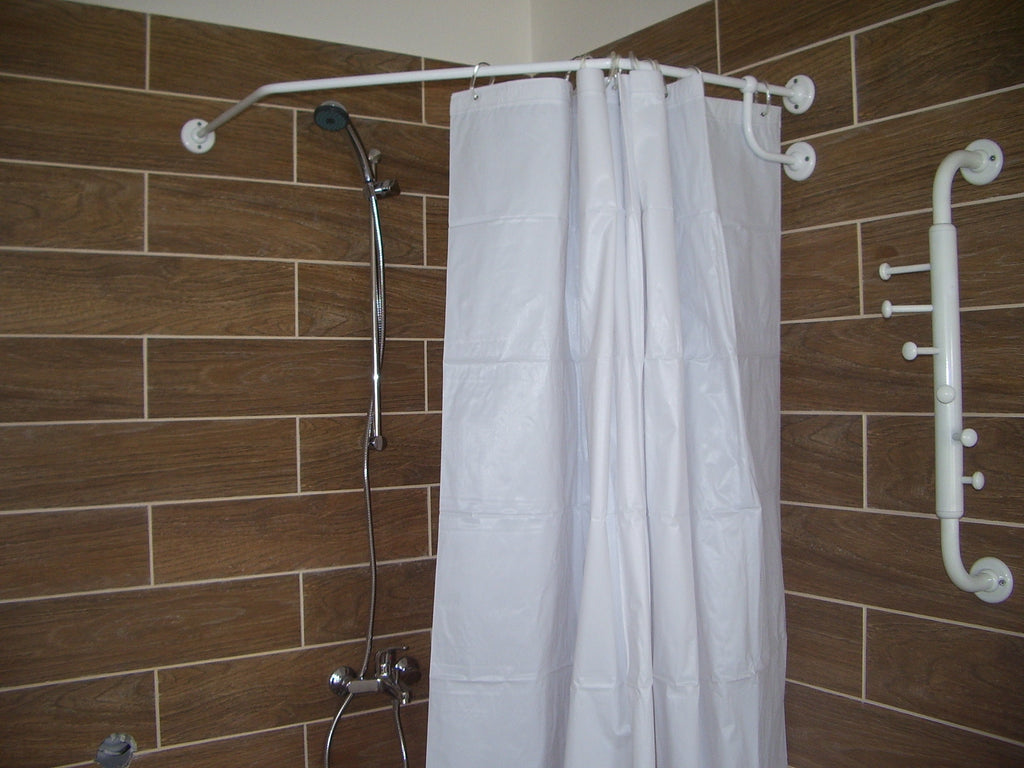 Diamond Corner Shower Curtain Rod for Bathroom, Fitting and Dressing room for Wall Mounting