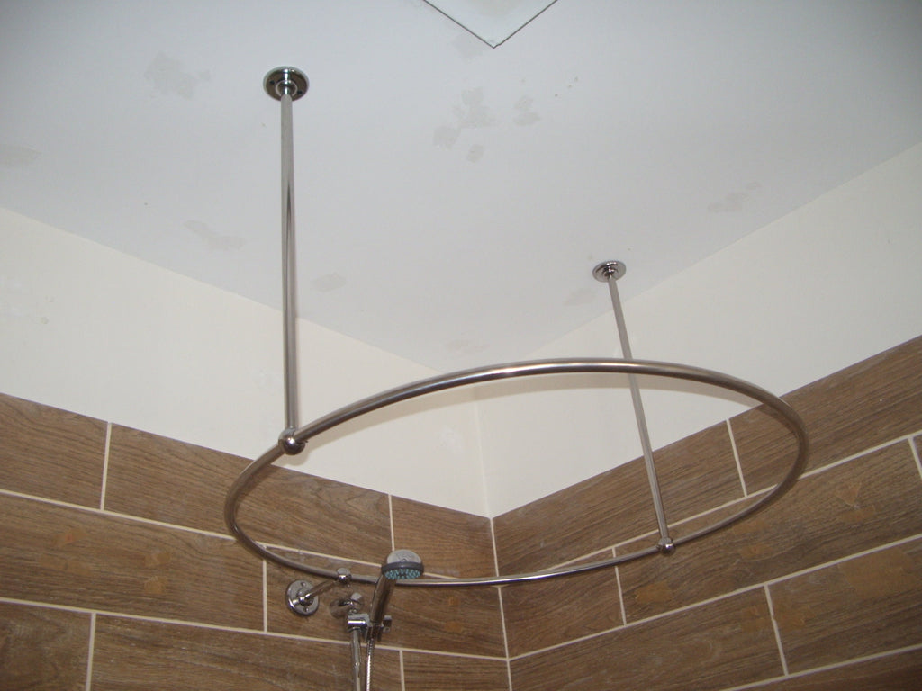Circle Shaped 360 degrees Shower Curtain Rod for Bathroom, Fitting and Dressing room with Wall & Ceiling Brackets