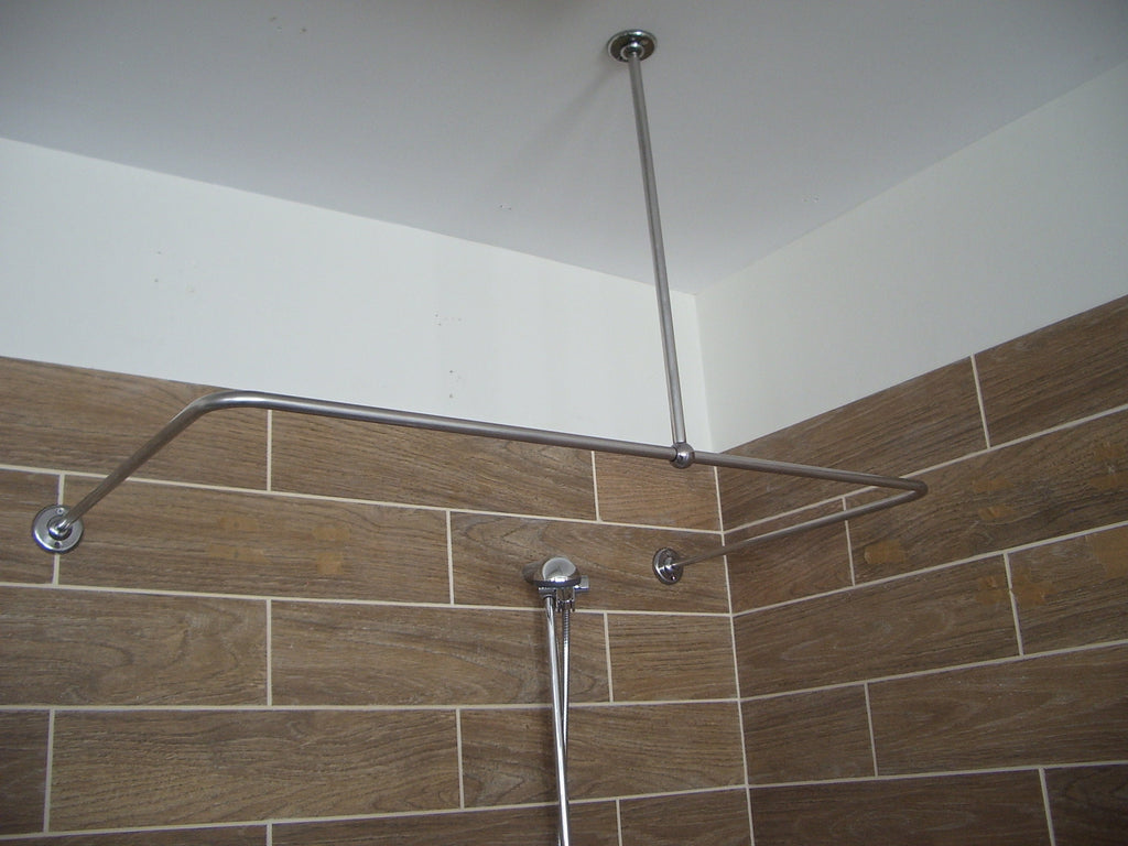 U Shaped Shower Curtain Rod for Bathroom, Fitting and Dressing room for Wall & Ceiling Mounting at Custom Size