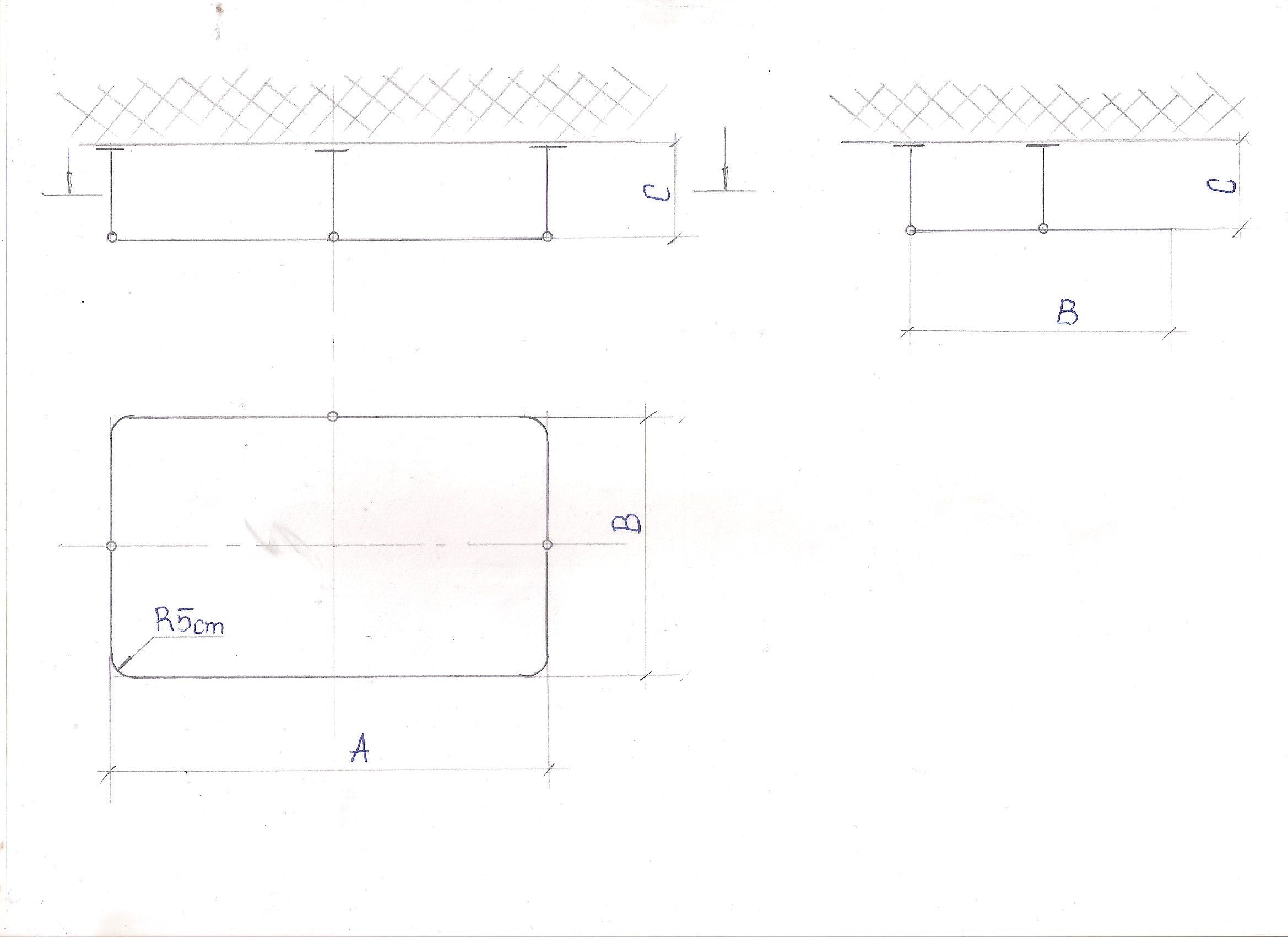 Rectangle Shaped 360 degrees Shower Curtain Rod for Bathroom, Fitting and Dressing room with Ceiling Brackets at Custom Size