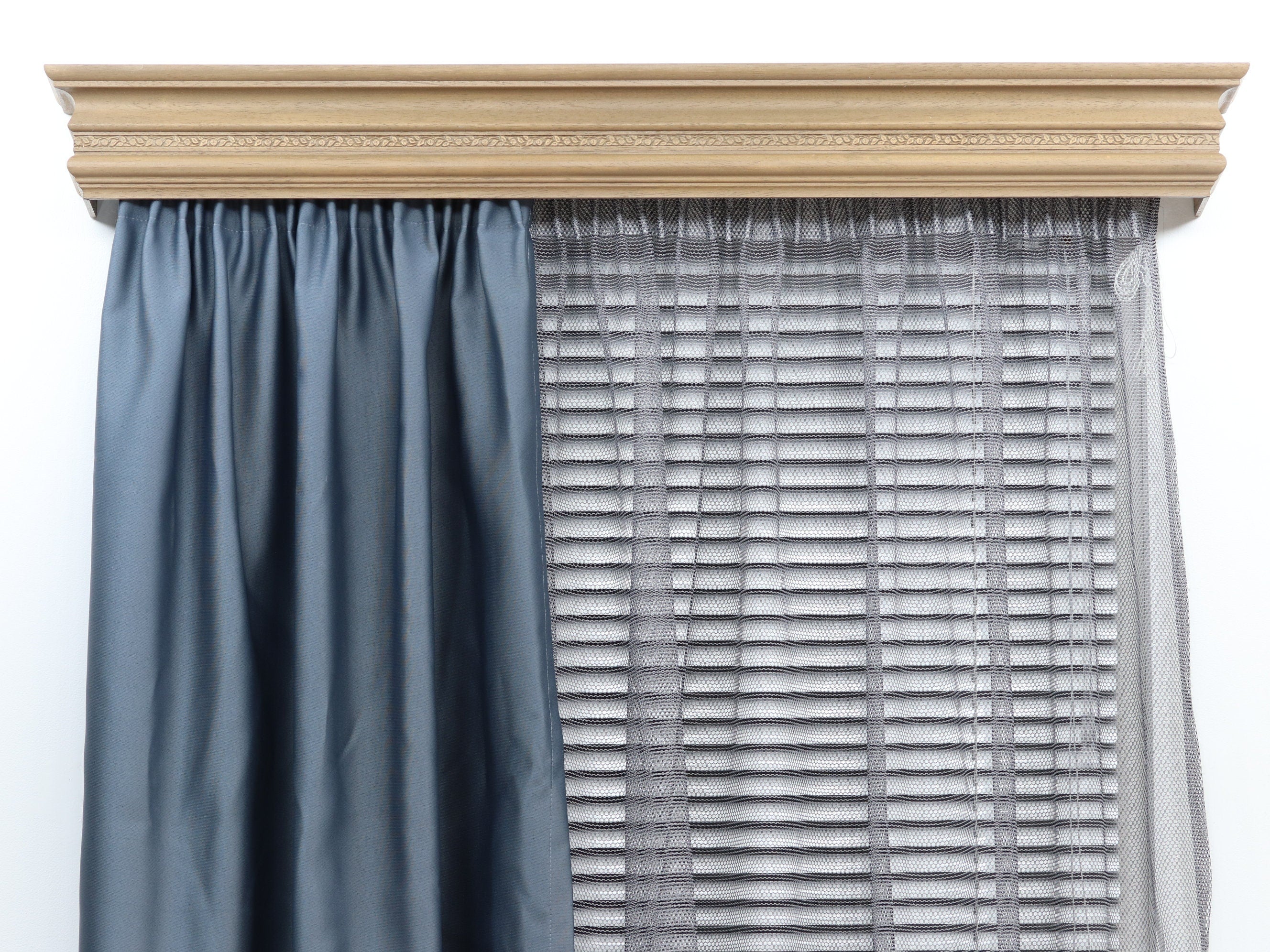 Double Window Cornice & Rail, Wooden Window Valance with Rail, Farmhouse Cornice, Cornice Board, Wall Montage and Many Colors