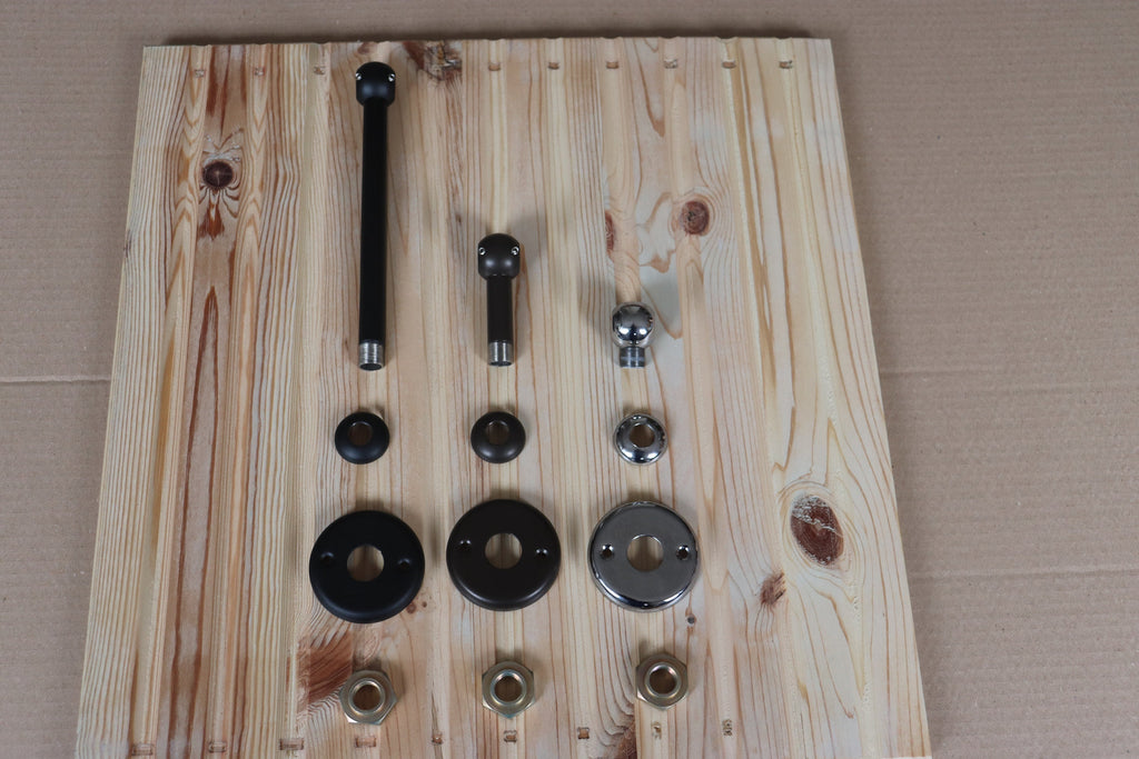 Straight Steel Supports (Set- 3pc.) for Shower Curtain Rods- 16 mm.