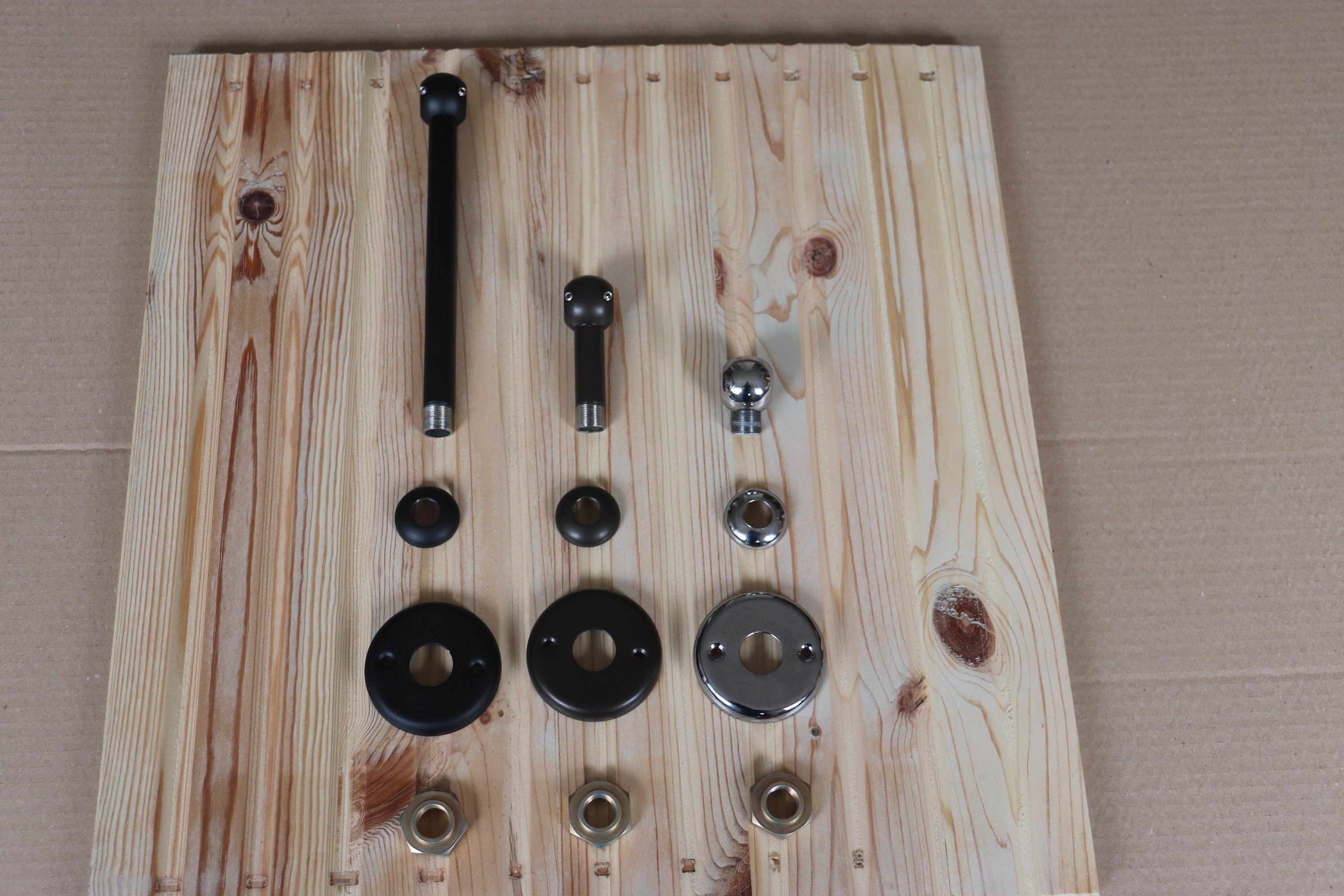 Straight Steel Supports (Set- 3pc.) for Shower Curtain Rods- 16 mm.